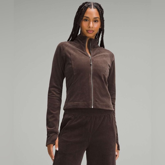 Lululemon Scuba Track velvet Jacket size 4 Brown - Picture 3 of 8